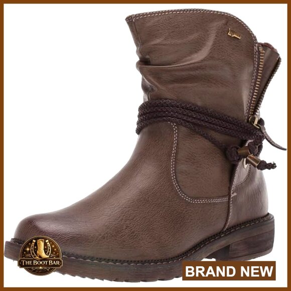 Mid-Calf Boots with Faux Fur Lining Block Heel Water Resistant